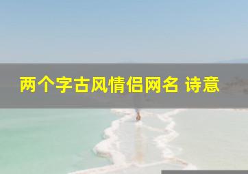 两个字古风情侣网名 诗意